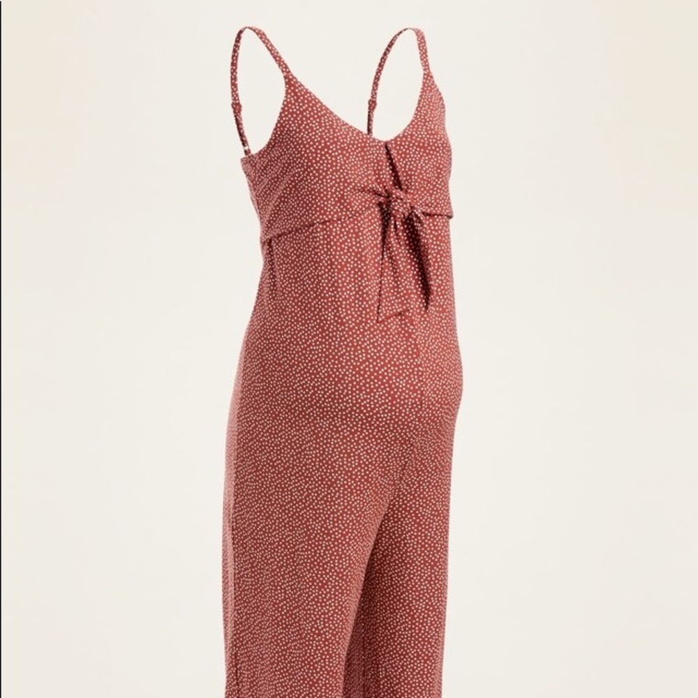Maternity Knotted-Tie Sleeveless Jersey Jumpsuit